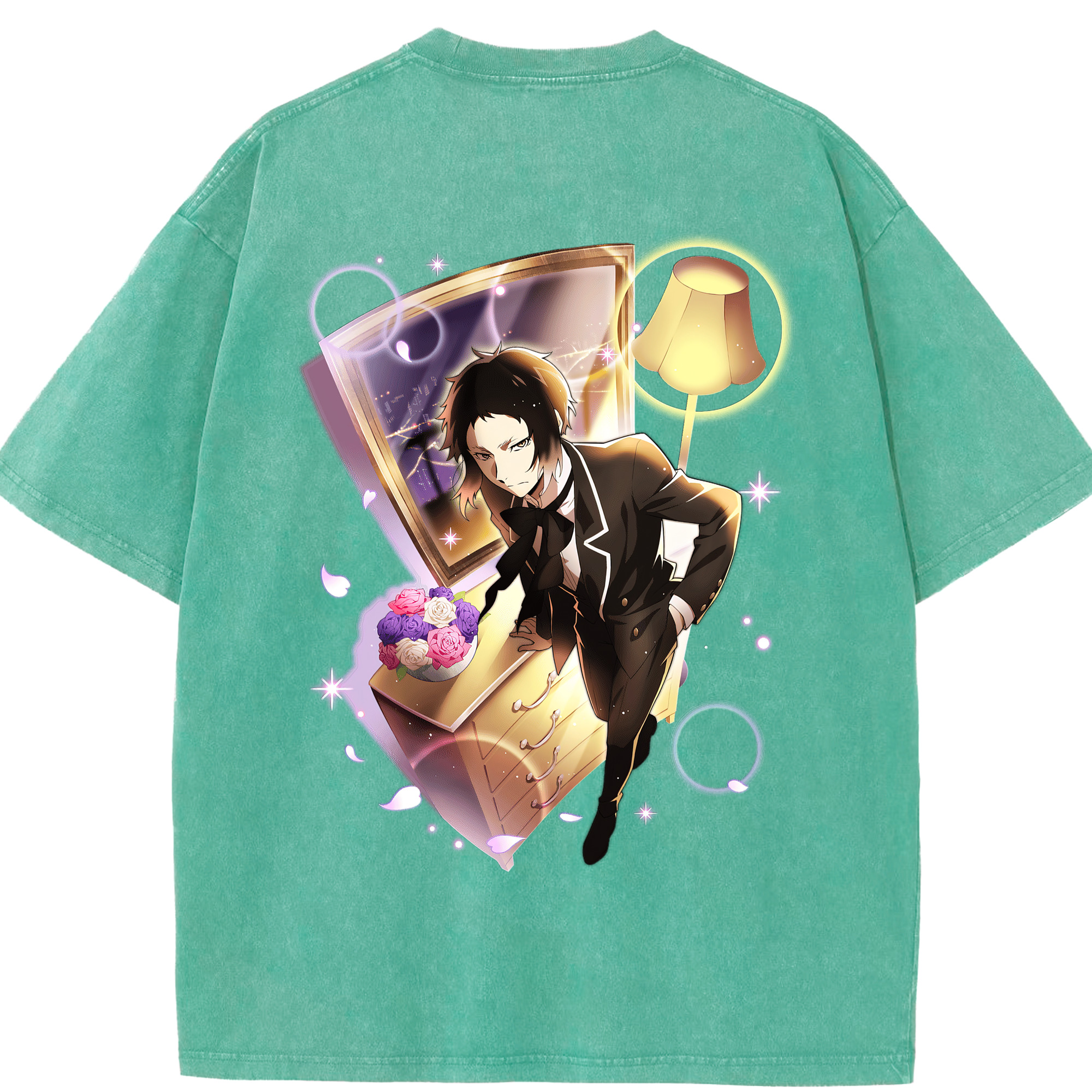 （画像用） 文豪ストレイドッグス Bungo Stray Dogs 綿100% ヴィンテージ風 半袖Tシャツ（背面プリント）